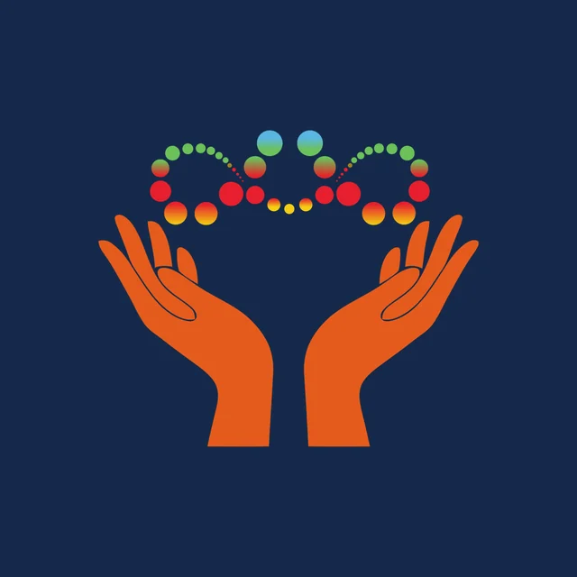 A square social media avatar: the AMAPP icon centred on the brand navy