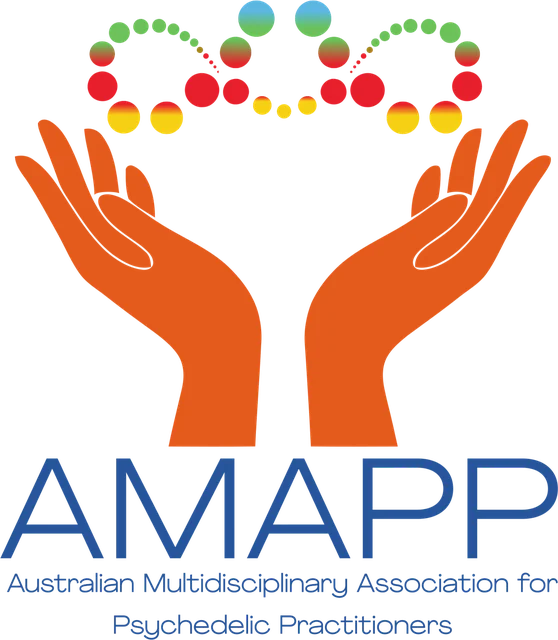The AMAPP logo: two orange hands holding an arc of coloured circles, above the word AMAPP and the full organisation name in blue